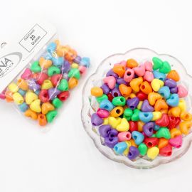 Mix Multicolorido Leitoso / 9X11mm - Coração (20 gramas)