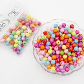 Mix Multicolorido Leitoso / 8mm - Bola Facetada (20 gramas)
