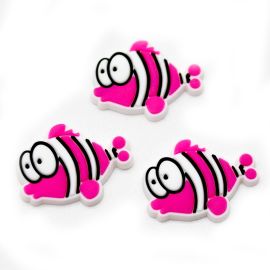 Aplique Emborrachado / 23x29mm - Peixinho - Pink (unidade)