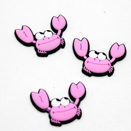 Aplique Emborrachado / 22X30mm - Caranguejo - Rosa (unidade)