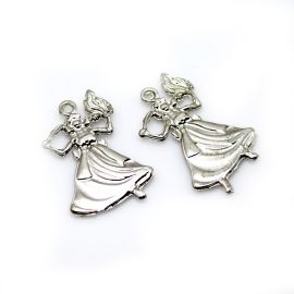 Pingente de Metal / 34X22mm - Afro Religioso - Iansã (unidade) - Níquel