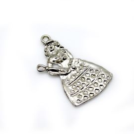 Pingente de Metal / 42X24mm - Afro Religioso - Nanã (unidade) - Níquel