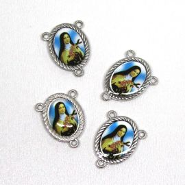 Salve Rainha de Metal / 20x15mm - Resinado - Santa Terezinha (unidade) - Níquel