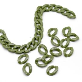 Elo de Plástico Leitoso / 22x16mm - Torcido (10 gramas)