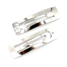 Tic-tac de Metal / 78x20mm - Retangular  - Níquel (unidade)