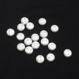 Conta Plástica Perolada / Achatada 12mm (10 gramas) - Creme