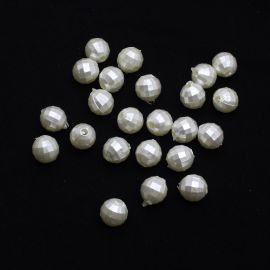 Conta Plástica Perolada / Globo 10mm (10 gramas) - Creme
