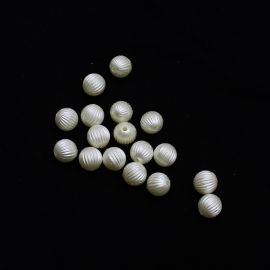 Conta Plástica Perolada / Bola 10mm (10 gramas) - Creme