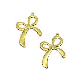 Pingente de Metal / 42x33mm - Laço (unidade) - Dourado