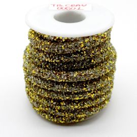 Tubo Cravejado / 6mm - Strass (1 METRO)