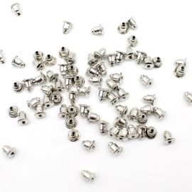 Tarraxa de Metal / 5x6mm - Pressão (Pacote c/10 pares)  - Níquel