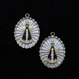 Medalhão de N. Senhora Aparecida / 45x33mm - Oval  (unidade)