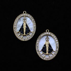 Medalhão de N. Senhora Aparecida / 44x32mm - Oval (unidade)