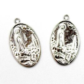 Medalha de Metal / 38x26mm - N. Sra de Fátima (Unidade) - Níquel