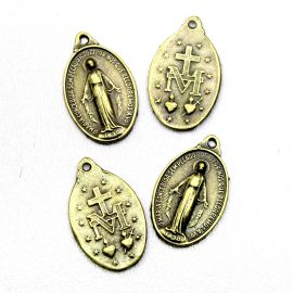 Medalha de Metal / 27x16mm - N. Srᵃ das Graças (Unidade) - Ouro Velho