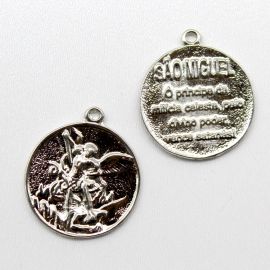Medalha de Metal / 33x29mm - São Miguel (Unidade) - Níquel