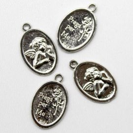 Medalha de Metal / 25x15mm - Santo Anjo (Unidade) - Níquel