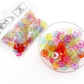 Mix Multicolorido / 12mm - Transparente - Disco (20 gramas)