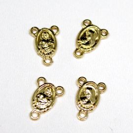 Salve Rainha de Metal / 15x11mm - Sagrado Coração (Unidade) - Dourado