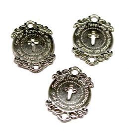 Salve Rainha de Metal / 24x17mm - Crucifixo Vazado (Unidade)