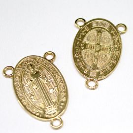 Salve Rainha de Metal / 41x27mm - São Bento (Unidade) - Dourado