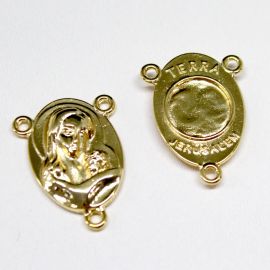 Salve Rainha de Metal / 36x26mm - Mãe Rainha (Unidade) - Dourado