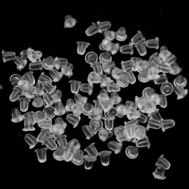 Tarraxa de Silicone / 4mm (Pacote com 10 gramas) - Transparente 