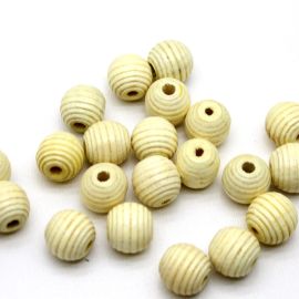 Bola de Madeira Frisada - Creme (10 gramas)