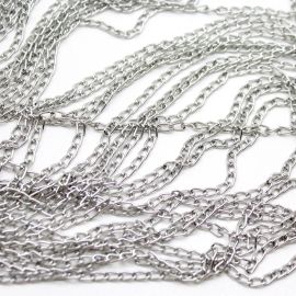 Corrente de Alumínio / 6x4mm - Regulagem (1METRO) - Níquel