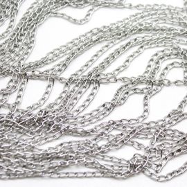 Corrente de Alumínio / 3x5mm - Regulagem (1METRO)-Níquel