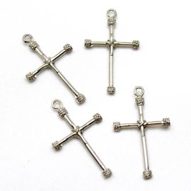 Crucifixo de Metal Níquel / 47x28mm (Unidade)