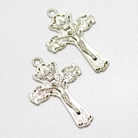 Crucifixo de Metal / 38x26mm - Cristo (Unidade)