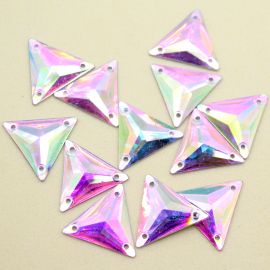 Chaton de Acrílico - Transparente Furta-Cor / Triangulo - 22mm (Unidade) 