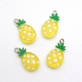 Pingente de Resina / 24x13mm - Abacaxi (Unidade)