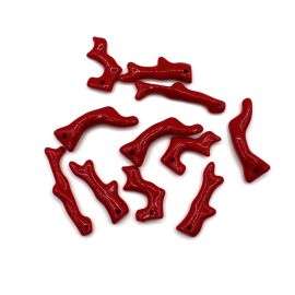 Pingente de Plástico Leitoso / 9x40mm - Corais (10 gramas)