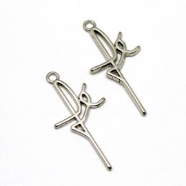 Pingente de Metal / 41x20mm - Fé (Unidade) - Níquel