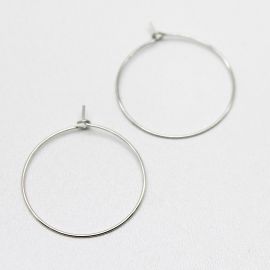 Base Argola / para Brinco - 30mm (1 Par)-Níquel