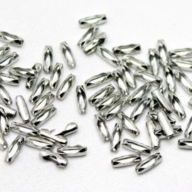 Fecho Canoa de Metal / 9x3mm - Para Corrente de Bolinha 3mm (Unidade)-Níquel