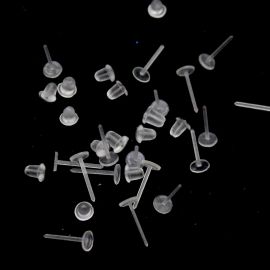 Base de Brinco em Plástico / 5mm - Para Colagem (10 PARES)