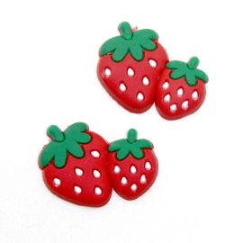Aplique Emborrachado / 25x30mm - Morangos (unidade)