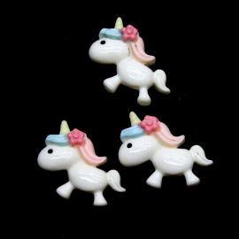Aplique de Resina / 21x28mm - Unicórnio (unidade)