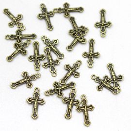 Mini Crucifixo de Metal / 20x11mm - (Unidade)