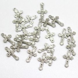 Mini Crucifixo de Metal / 20x11mm - (Unidade)-Níquel