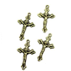 Crucifixo de Metal / 31x18mm - Cristo (Unidade)-Ouro Velho