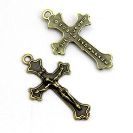 Crucifixo de Metal Para Terço do Casal / 44x26mm - (Unidade)