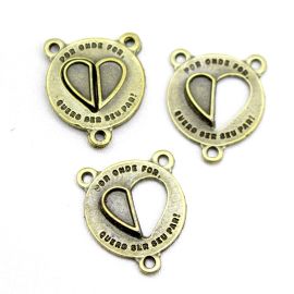 Salva Rainha de Metal / 29x24mm - Terço do Casal (1 par)-Ouro Velho