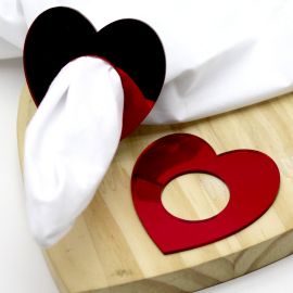 Porta Guardanapo de Acrílico / 7x6,6cm - Coração ( Unidade)