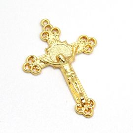 Crucifixo de Metal / 57x40mm - Cristo (Unidade)-Dourado