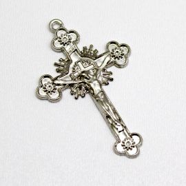 Crucifixo de Metal / 52x33mm - Cristo (Unidade)-Níquel