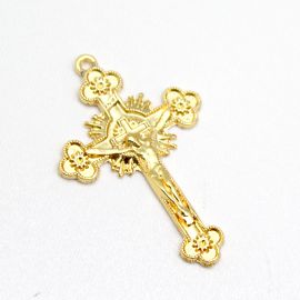 Crucifixo de Metal / 52x33mm - Cristo (Unidade)-Dourado